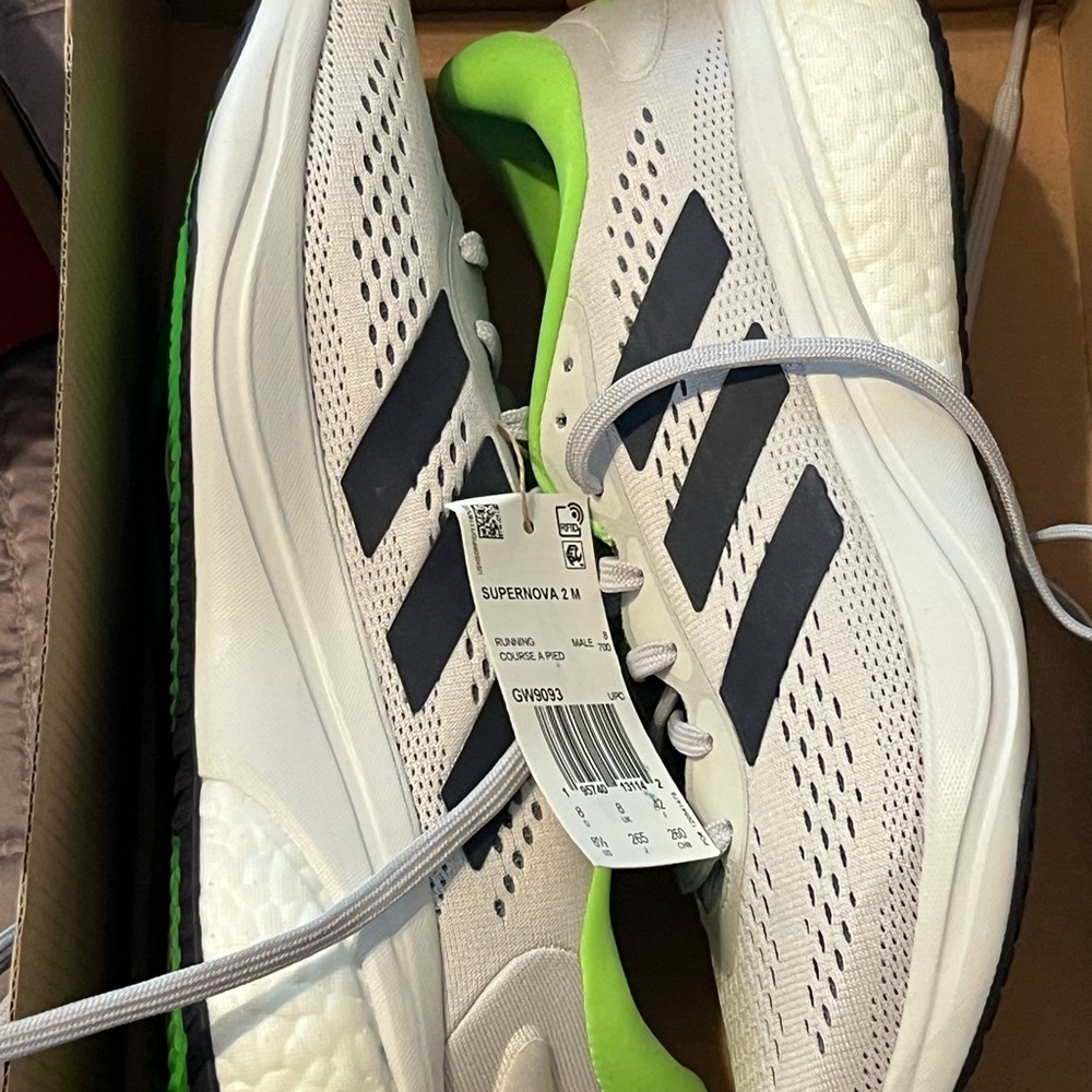 Adidas Supernova Men's Shoes - White with Black and Green